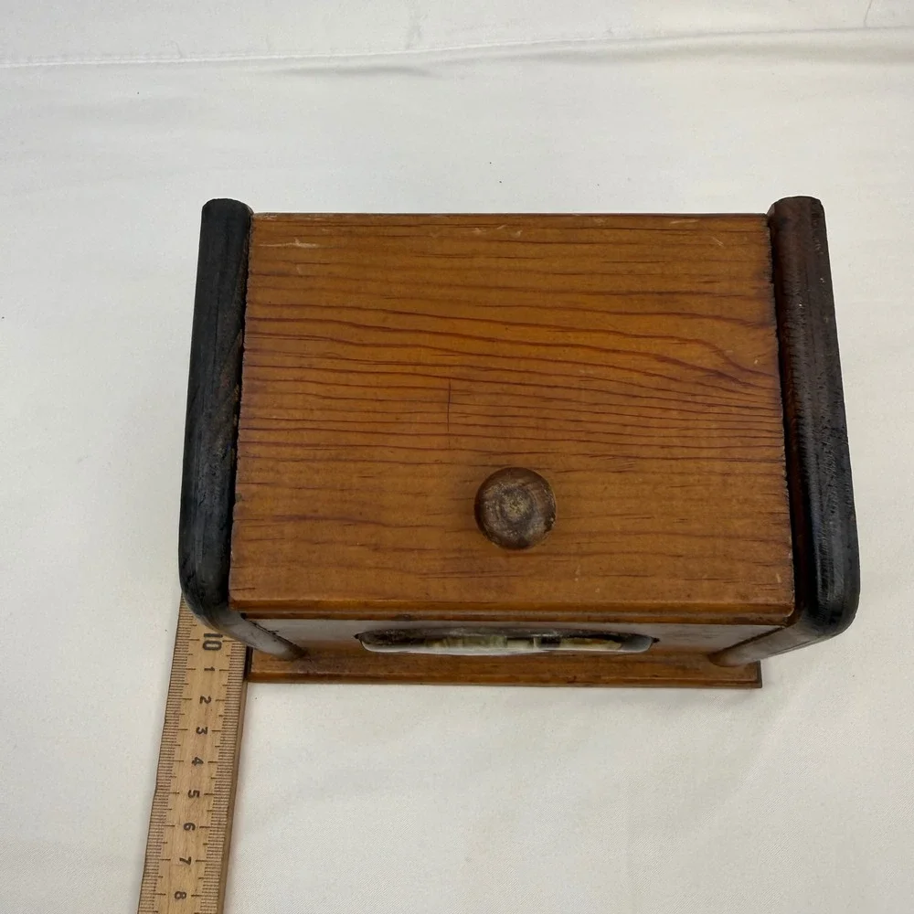 Vintage Handmade Wooden Recipe Box Rustic Cottagecore Farmhouse